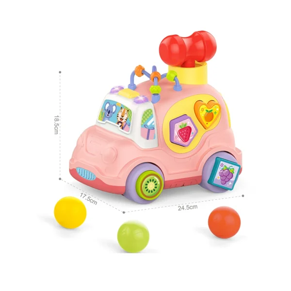 Mașinuță educativă muzicală cu sorter de forme, Huanger HE0548 (18127)