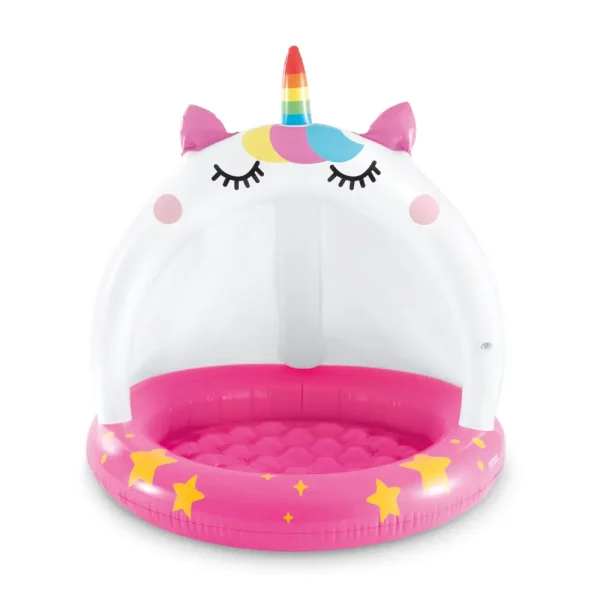 INTEX Piscină gonflabilă pentru copii cu baldachin „Unicorn” 102х102 cm, 45 L, 1-3 ani