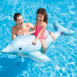 Plută gonflabilă Delfin cu mânere, 175×66 cm, max. 40 kg, 3+ ani, Intex (58535) - imagine 2