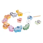 Set cu animăluțe din lemn pe dantela TJ003 (76415)