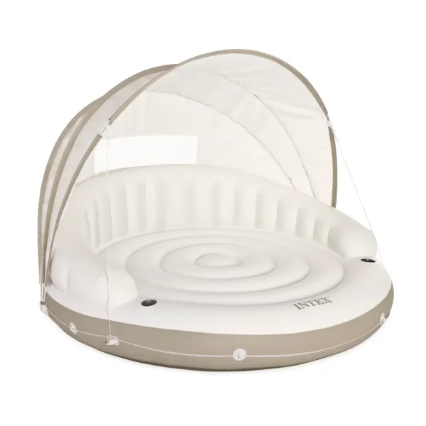 INTEX Plută-saltea gonflabilă „Insula” 199х150 cm cu baldachin detașabil, până la 200 kg
