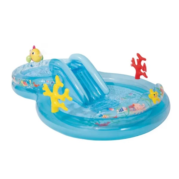 INTEX Centru de joacă 310x193x71cm „Lumea subacvatică” cu piscine, aspersor, tobogan și jucării, 206l + 175l, de la 2 ani până la 81 kg