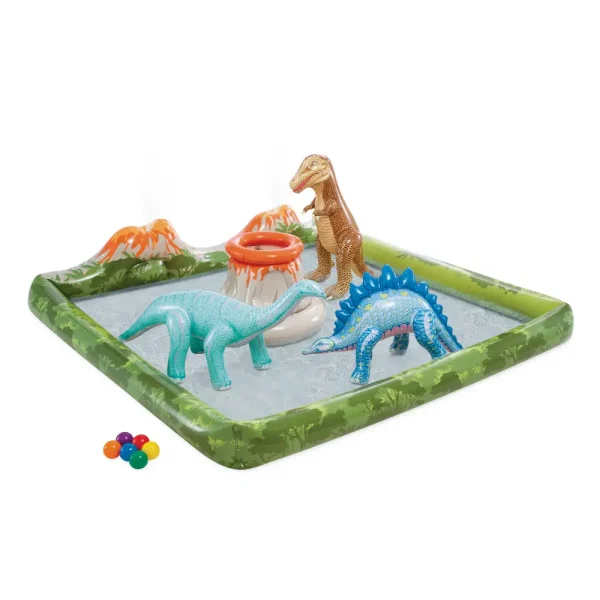 INTEX Centru de joacă gonflabil „Jurassic Adventure”, 201 x 201 x 36 cm, până la 81 kg, 410l, 2+