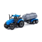 Tractor cu inerție și cisternă Progress, albastru (în cutie), Polesie (91550)