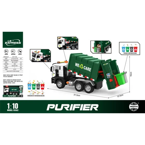 Jucarie autospeciala pentru deseuri pe baterii