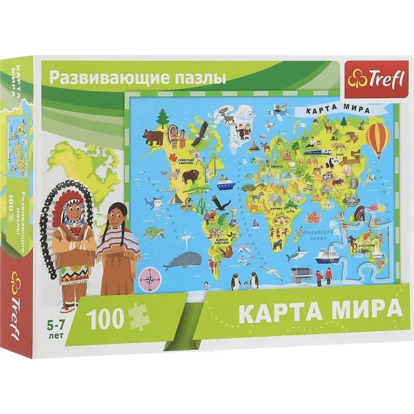 Puzzle 100elem. educationale "Harta lumii"