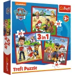 Puzzle 3in1 "Catelusii veseli.Patrula catelusilor"