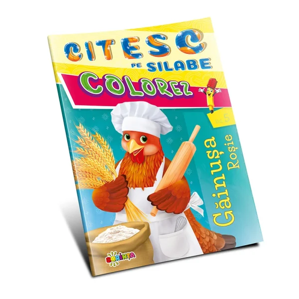 Citesc pe silabe. Colorez. Gainusa rosie (vol 5)