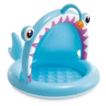 Piscină gonflabilă pentru copii Angler Fish cu protecție solară, 127×102×86 cm, 45 L, 1–3 ani, Intex (58419)