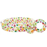 Piscină gonflabilă pentru copii Fruity Delight cu minge si colac, 132×28 cm, 248 L, 2+ ani, Intex (59469)