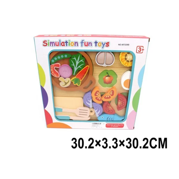 Jucarie set alimente de taiat din lemn