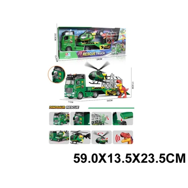 Camion cu sunete, cu remorca in set cu elicopter