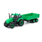 Tractor cu inerție și remorcă Progress, verde (în cutie), Polesie (91260)