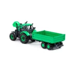 Tractor cu inerție și remorcă Progress, verde (în cutie), Polesie (91260) - imagine 3