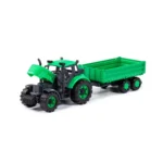 Tractor cu inerție și remorcă Progress, verde (în cutie), Polesie (91260) - imagine 6