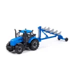 Tractor cu inerție și plug Progress, albastru (în cutie), Polesie (91291)