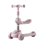 Trotineta copii cu scaun, transformabila 2 in 1, cu roti luminoase LED ,ghidon cu inclinare (91800)