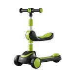 Trotineta copii cu scaun, transformabila 2 in 1, cu roti luminoase LED ,ghidon cu inclinare (91803)