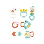 Set de 7 zornăitoare senzoriale cu animale pentru bebeluși, Huanger HE0131 (20182)