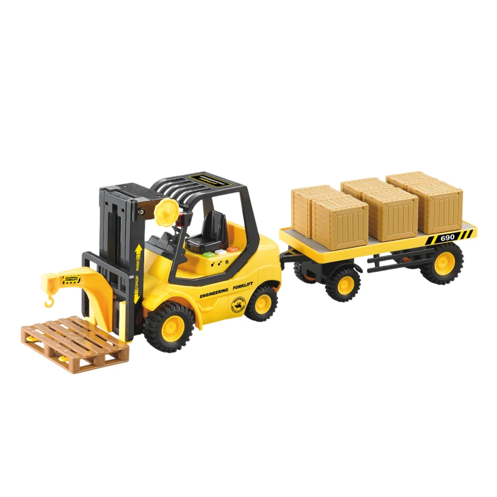 WY690A-1 Stivuitor cu remorcă, cu inerție, lumini și sunete - 1:16 - WY690A-1 ,Wenyi (69018) - imagine 1