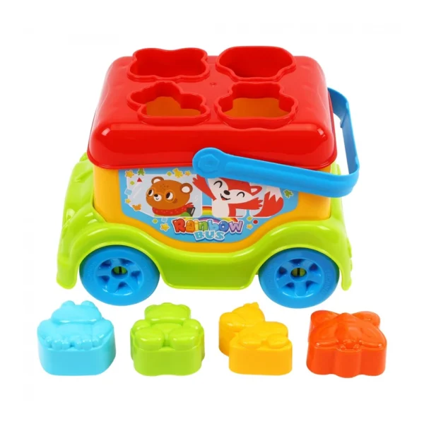 Autobuz educativ sorter cu forme și animale (9840)