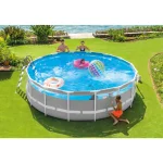 INTEX Piscină PRISM FRAME CLEARVIEW 488x122cm, 19156L, cadru metalic,scara, filtru,prelata,acoperis - imagine 3