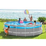 INTEX Piscină PRISM FRAME CLEARVIEW 488x122cm, 19156L, cadru metalic,scara, filtru,prelata,acoperis - imagine 4