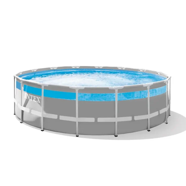 INTEX Piscină PRISM FRAME CLEARVIEW 488x122cm, 19156L, cadru metalic,scara, filtru,prelata,acoperis