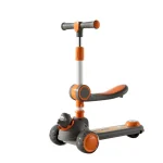 Trotineta copii cu scaunel, transformabila 2 in 1, cu roti luminoase LED, ghidon cu inclinare, suprafata antiderapanta (010802)