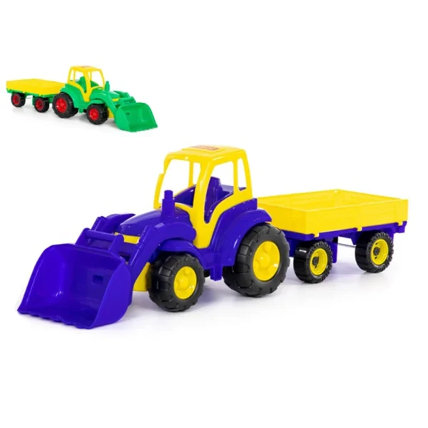 Jucarie Tractor"Cempion" cu remorca si caus