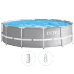 Piscină cu cadru metalic Prism Frame Premium 366×99 cm, 8592 L, cu pompă 2006 L/h și scară, Intex (26716)