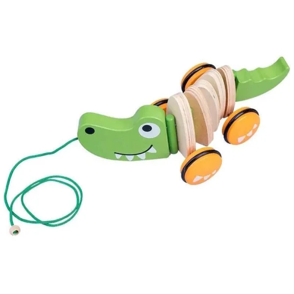 Jucarie crocodil din lemn