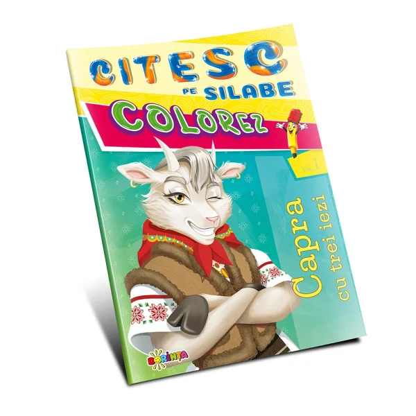 Citesc pe silabe. Colorez. Capra cu trei iezi (vol1)