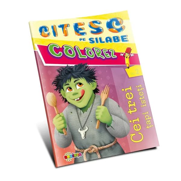 Citesc pe silabe. Colorez. Cei trei tapi isteti (vol 2)