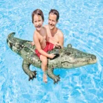 Plută gonflabilă Aligator cu mânere, 170×86 cm, max. 40 kg, 3+ ani, Intex (57551) - imagine 2