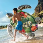 Plută gonflabilă Broscuță țestoasă cu mânere, 191×170 cm, max. 80 kg, 3+ ani, Intex (57555) - imagine 2