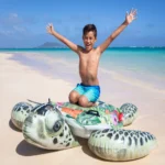 Plută gonflabilă Broscuță țestoasă cu mânere, 191×170 cm, max. 80 kg, 3+ ani, Intex (57555) - imagine 5