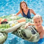 Plută gonflabilă Broscuță țestoasă cu mânere, 191×170 cm, max. 80 kg, 3+ ani, Intex (57555) - imagine 6