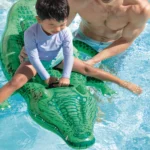 Plută gonflabilă Crocodil cu mânere, 168×86 cm, max. 40 kg, 3+ ani, Intex (58546) - imagine 2