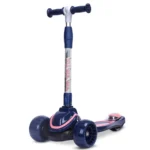 Trotinetă pentru copii cu 3 roți luminoase, ghidon reglabil pe înălțime, albastru închis, RTM Scooter (36063)