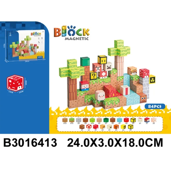Jucarie constructor cu magnet 84elem.