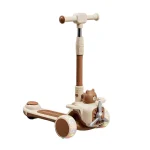 Trotineta pentru copii, pliabila, cu Muzica si roti silentioase din PU cu lumini Led, ghidon reglabil pe inaltime, manere ergonomice, elice rotativa (64461)