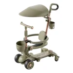 Trotineta pentru copii cu scaunel transformabila , cu Roti Luminoase LED, Ghidon cu Inclinare , cu acoperis (80261)