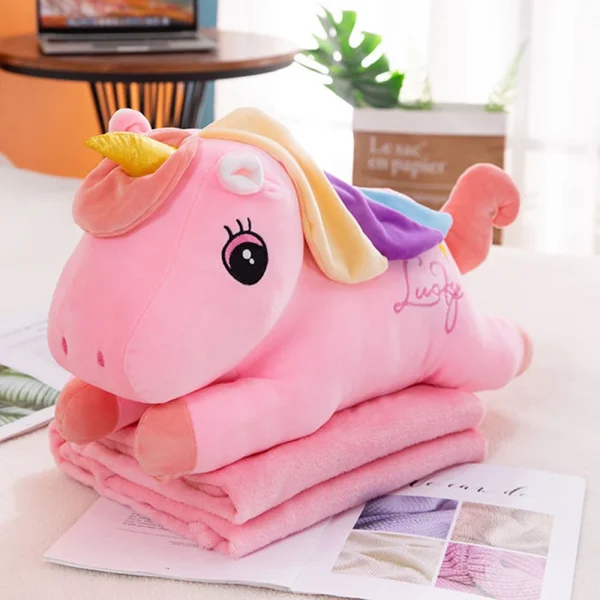 Jucarie din plus cu plapuma "Unicorn roz"