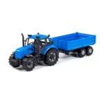 Tractor cu inerție și remorcă Progress, albastru (în cutie), Polesie (91253)