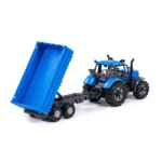 Tractor cu inerție și remorcă Progress, albastru (în cutie), Polesie (91253) - imagine 5