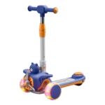 Trotinetă pentru copii cu 3 roți luminoase, muzică și lumini, albastru, RTM Scooter (64463)