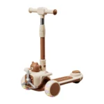 Trotinetă pentru copii cu 3 roți luminoase, muzică și lumini, bej, RTM Scooter (64461)