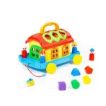 Căsuță educativă cu sorter de forme, pe roți, Polesie