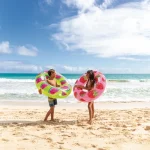 INTEX Cerc gonflabil „Fructe tropicale” D 107 cm cu mânere, până la 80 kg, 9+, 3 culori - imagine 2